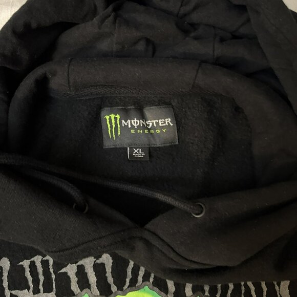 Monster Energy Unleash The Beast Y2K Hoodie Adult XL Pullover Black Green - Picture 12 of 13